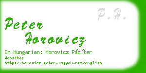 peter horovicz business card